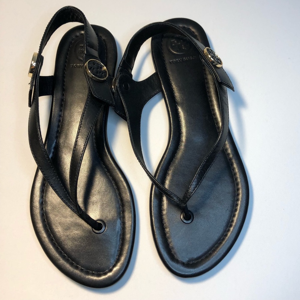 Tory Burch Minnie Thong Sandal Logo Flat 6.5